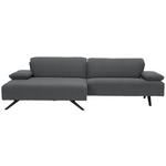 ECKSOFA in Flachgewebe Grau  166/280 cm  - Anthrazit/Grau, Design, Textil/Metall (166/280cm) - Johann Jakob