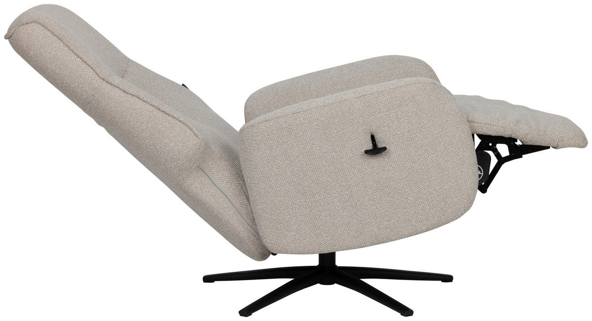 RELAXSESSEL Webstoff    - Beige/Schwarz, Design, Holz/Textil (77/112/86cm) - Livetastic