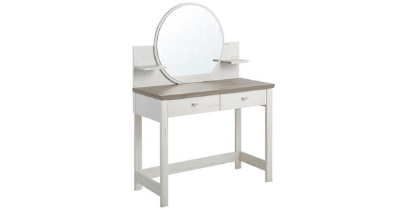 SCHMINKTISCH 104,3/45/143 cm, Grau, Weiß  - Weiß/Grau, LIFESTYLE (104,3/45/143cm) - Hom`in