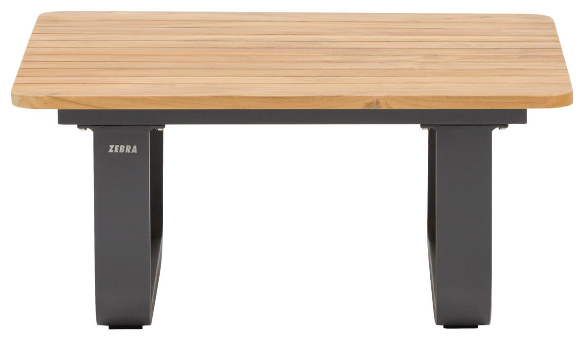LOUNGETISCH  - Anthrazit/Teakfarben, Modern, Holz/Metall (80/80/36cm) - Zebra 