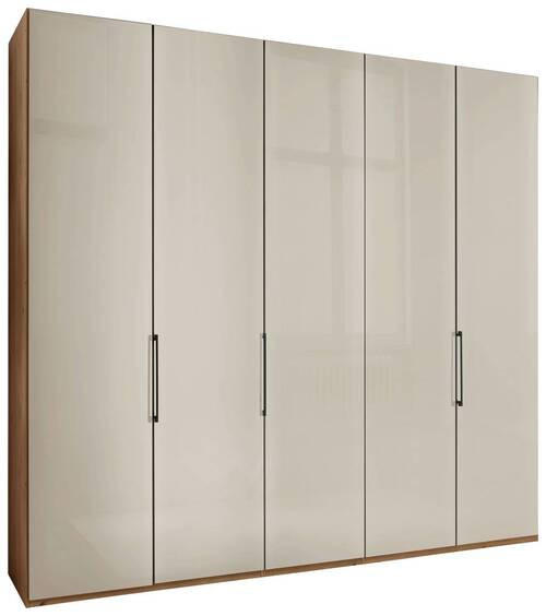 DREHTÜRENSCHRANK in Champagner, Eiche Bianco  - Schieferfarben/Eiche Bianco, Konventionell, Glas/Holzwerkstoff (250/236/58cm) - Dieter Knoll