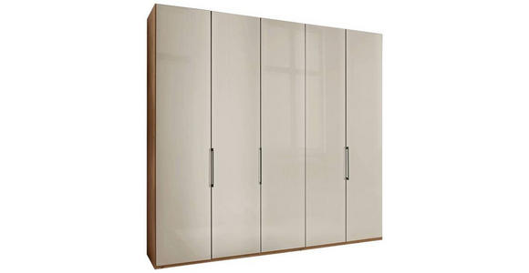 DREHTÜRENSCHRANK in Champagner, Eiche Bianco - Schieferfarben/Eiche Bianco, KONVENTIONELL, Glas/Holzwerkstoff (250/236/58cm) - Dieter Knoll