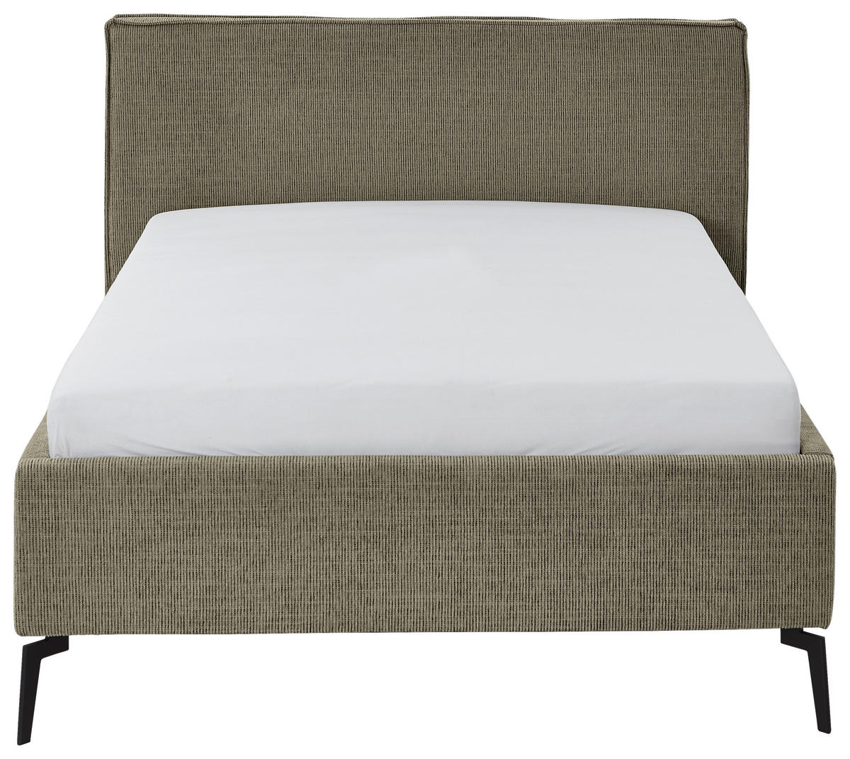 POLSTERBETT 140/200 cm  in Olivgrün  - Birkefarben/Buchefarben, Design, Holz/Textil (140/200cm) - home24