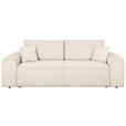 SCHLAFSOFA  in Cord Creme  - Creme/Schwarz, Design, Kunststoff/Textil (261/95/108cm) - Xora