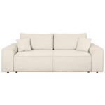 SCHLAFSOFA Cord Creme  inkl. Zierkissen, Rückenkissen, Bettkasten, Schlaffunktion  - Creme/Schwarz, Design, Kunststoff/Textil (261/95/108cm) - Xora