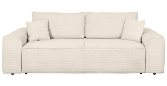 SCHLAFSOFA  in Cord Creme  - Creme/Schwarz, Design, Kunststoff/Textil (261/95/108cm) - Xora