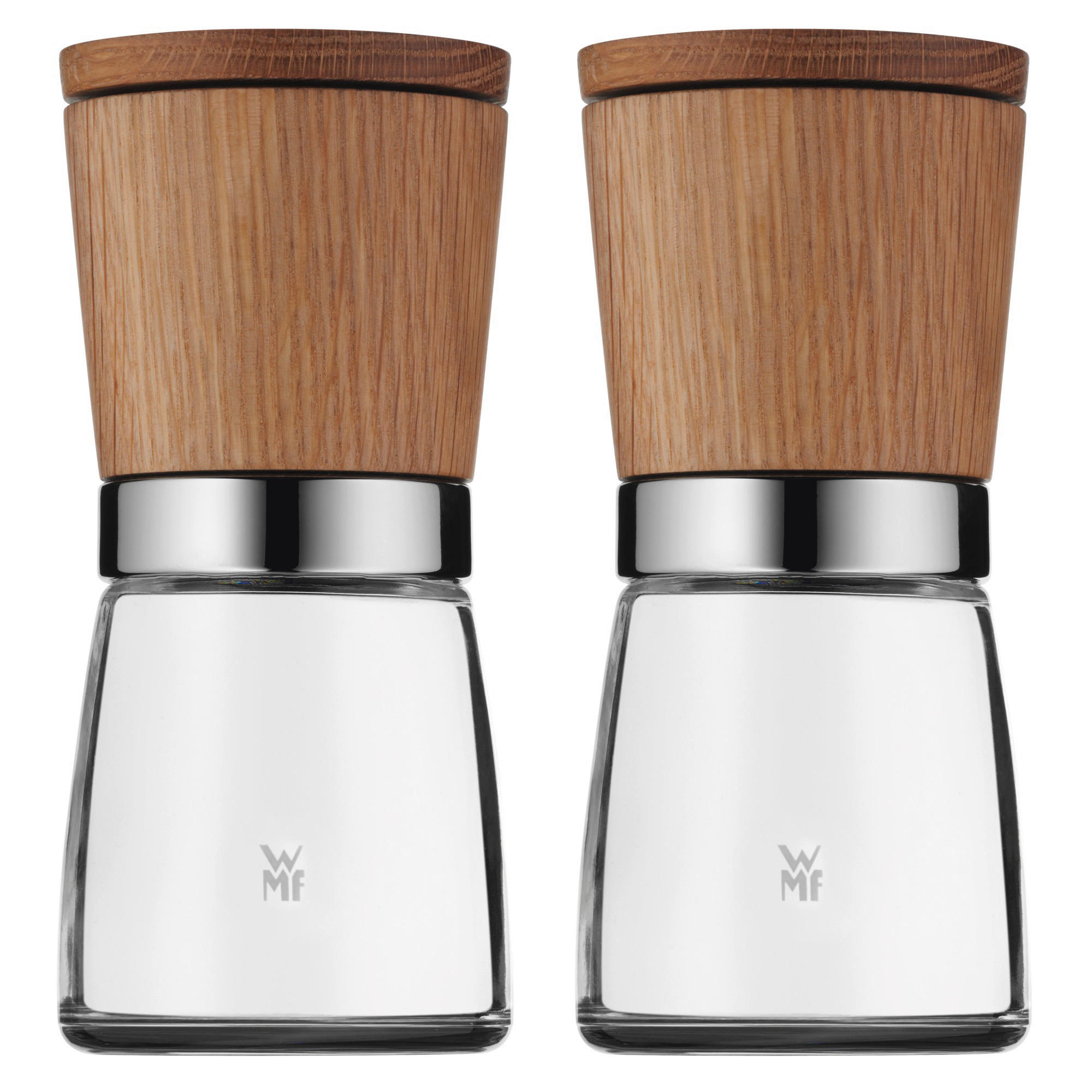 Gewürzmühlenset 2-teilig 6/13,8 cm   - Braun, Design, Glas/Holz (6/13,8cm) - WMF