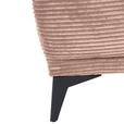 ECKSOFA in Cord Altrosa  165/295 cm  - Schwarz/Altrosa, KONVENTIONELL, Textil/Metall (165/295cm) - Carryhome