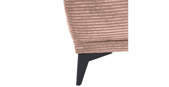 ECKSOFA in Cord Altrosa 165/295 cm - Schwarz/Altrosa, KONVENTIONELL, Textil/Metall (165/295cm) - Carryhome
