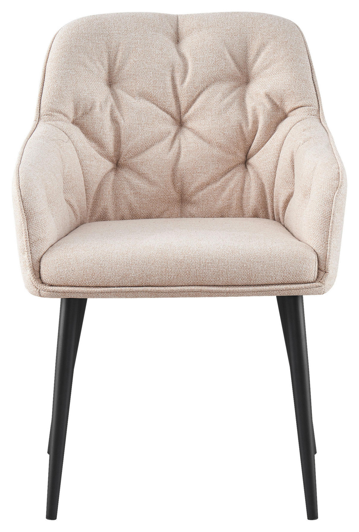 ARMLEHNSTUHL  in Eisen Webstoff  - Beige/Schwarz, Design, Textil/Metall (56/82/61,5cm) - Novel
