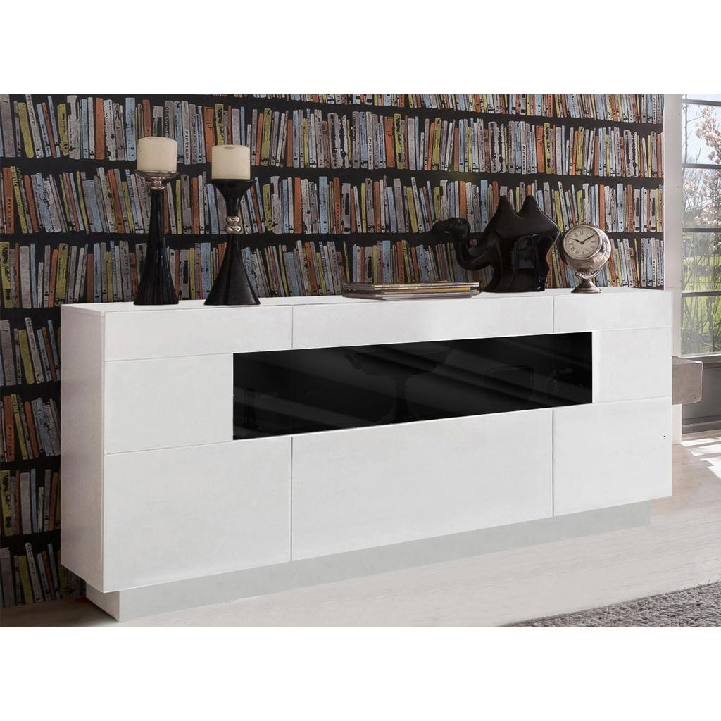 Thumbnail - Livetastic Sideboard, Weiß, Metall, 2 Fächer, 160x85x43 cm, Made in EU, Wohnzimmer, Kommoden & Sideboards, Sideboards
