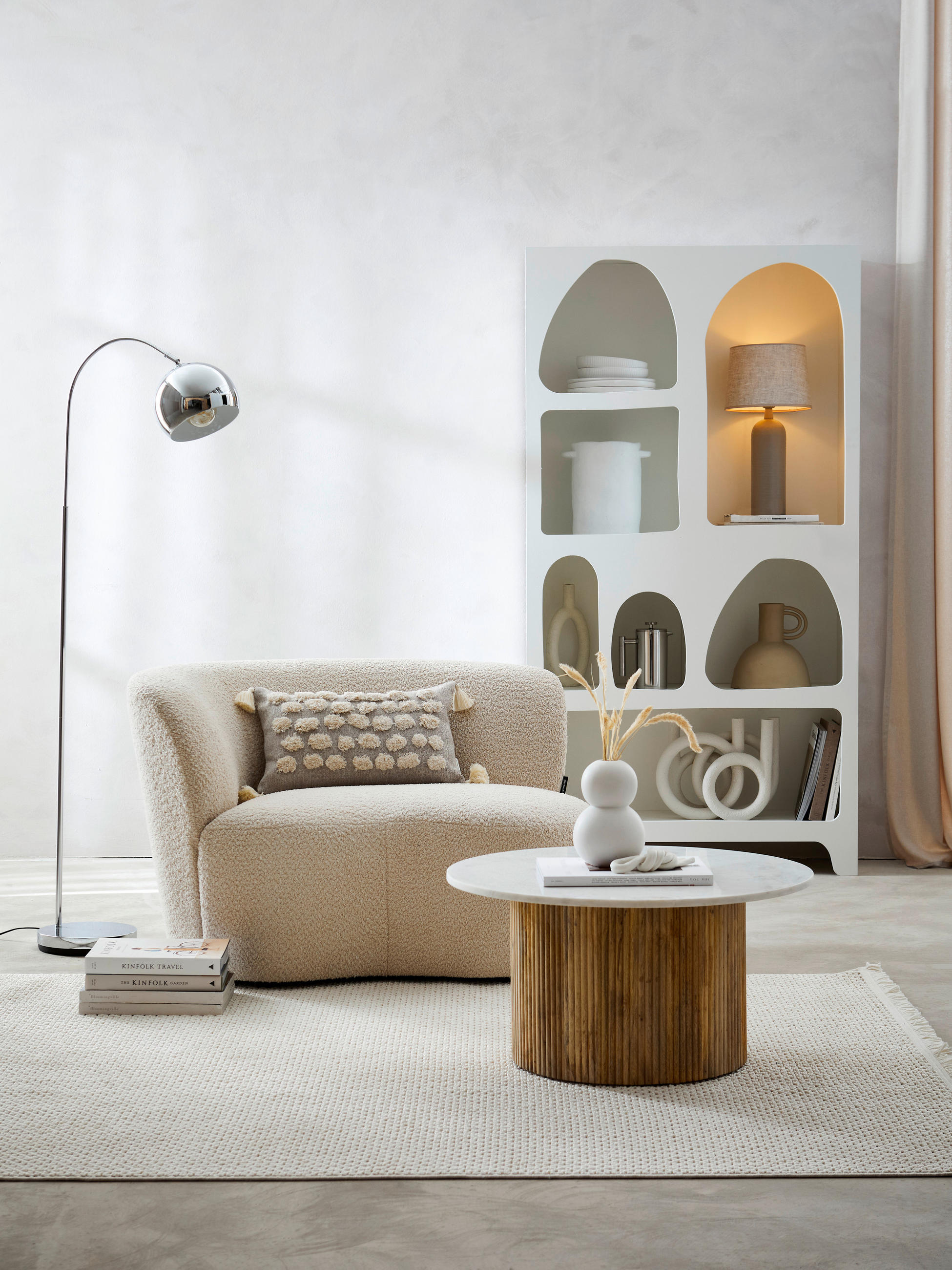 REGAL Weiß - Weiß, KONVENTIONELL, Holzwerkstoff (95/180/32cm) - Ambia Home