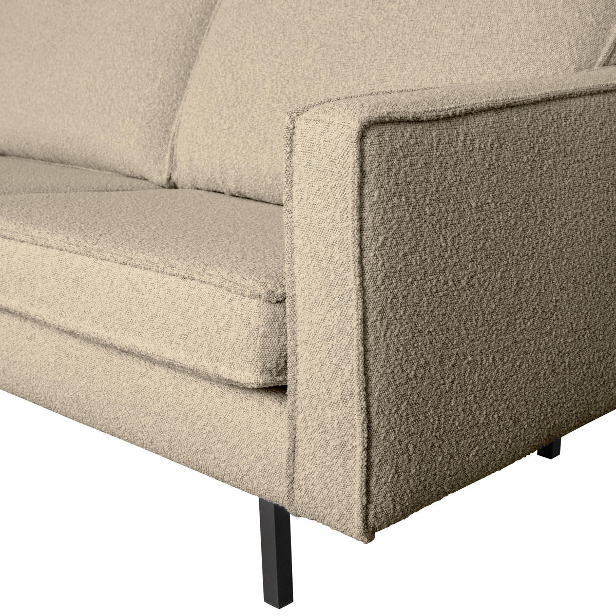 3-SITZER-SOFA Rodeo Bouclé Beige  - Beige, Design, Textil/Metall (277/85/86cm) - Livetastic