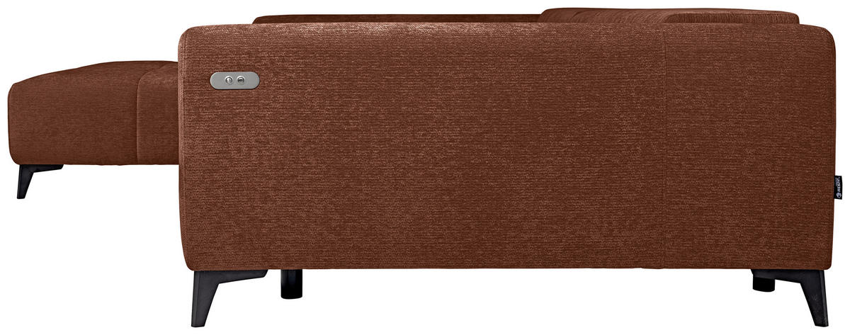 HÖRNSOFFA i chenille rostfärgad  - svart/rostfärgad, Klassisk, textil/plast (222/279cm) - MID.YOU