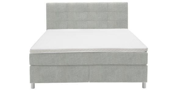 BOXSPRINGBETT 180/200 cm  in Hellgrau  - Chromfarben/Hellgrau, KONVENTIONELL, Kunststoff/Textil (180/200cm) - Voleo