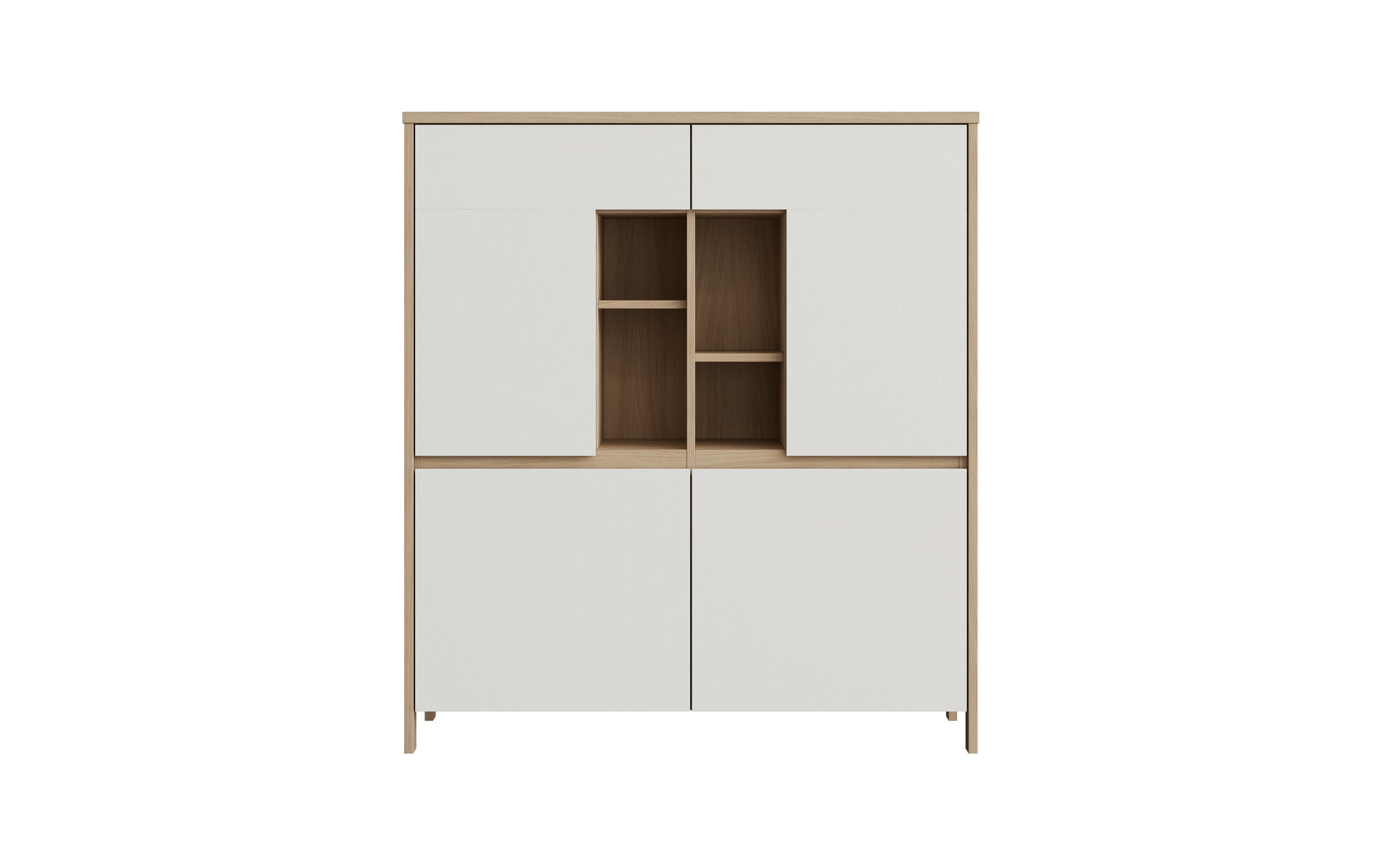 HIGHBOARD  111/125/39 cm  - Eichefarben/Weiß, Design, Holzwerkstoff (111/125/39cm) - MID.YOU