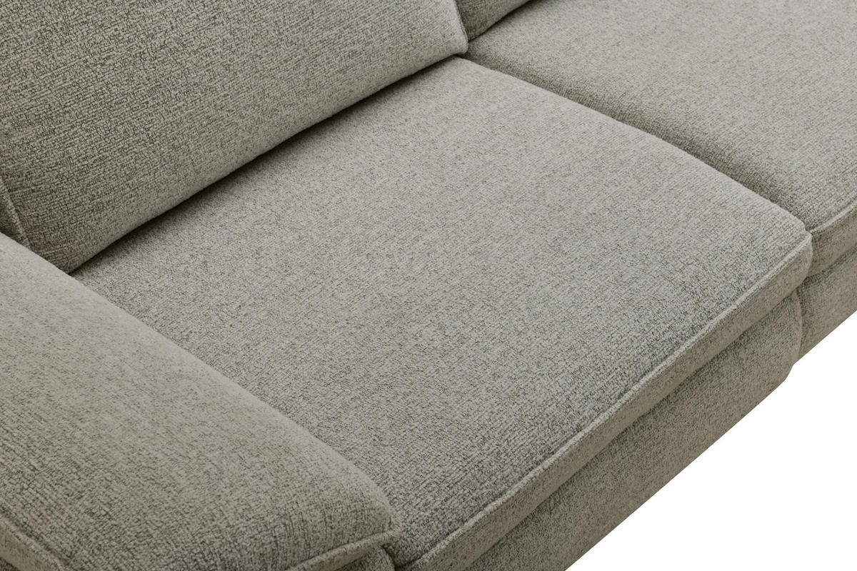 ECKSOFA Beige Webstoff  - Beige/Schwarz, MODERN, Textil/Metall (290/161cm) - Livetastic