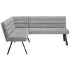 ECKBANK 155/195 cm beflockt Grau, Schwarz   - Schwarz/Grau, Design, Textil/Metall (155/195cm) - Cantus