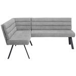 ECKBANK 140/175 cm beflockt Grau, Schwarz   - Schwarz/Grau, Design, Textil/Metall (140/175cm) - Cantus