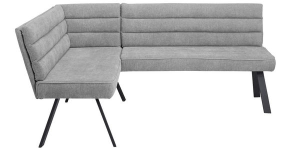 ECKBANK 155/195 cm beflockt Grau, Schwarz - Schwarz/Grau, Design, Textil/Metall (155/195cm) - Cantus