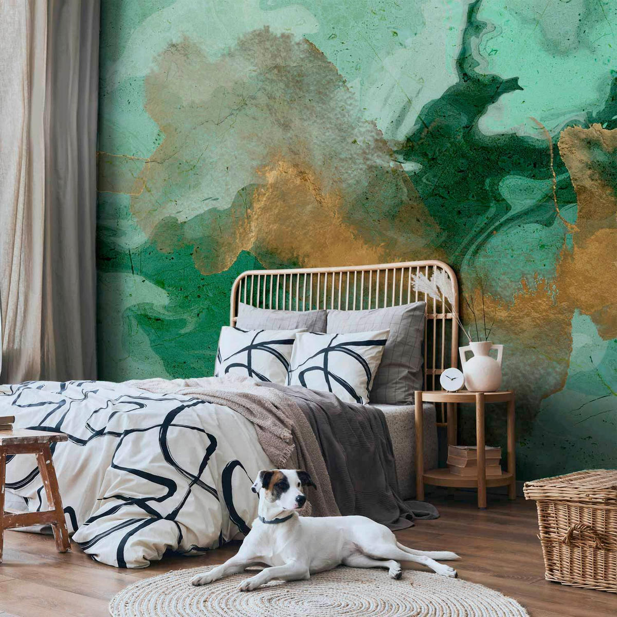 FOTOTAPETE - Grün/Honig, LIFESTYLE, Textil (400/280cm) - artgeist