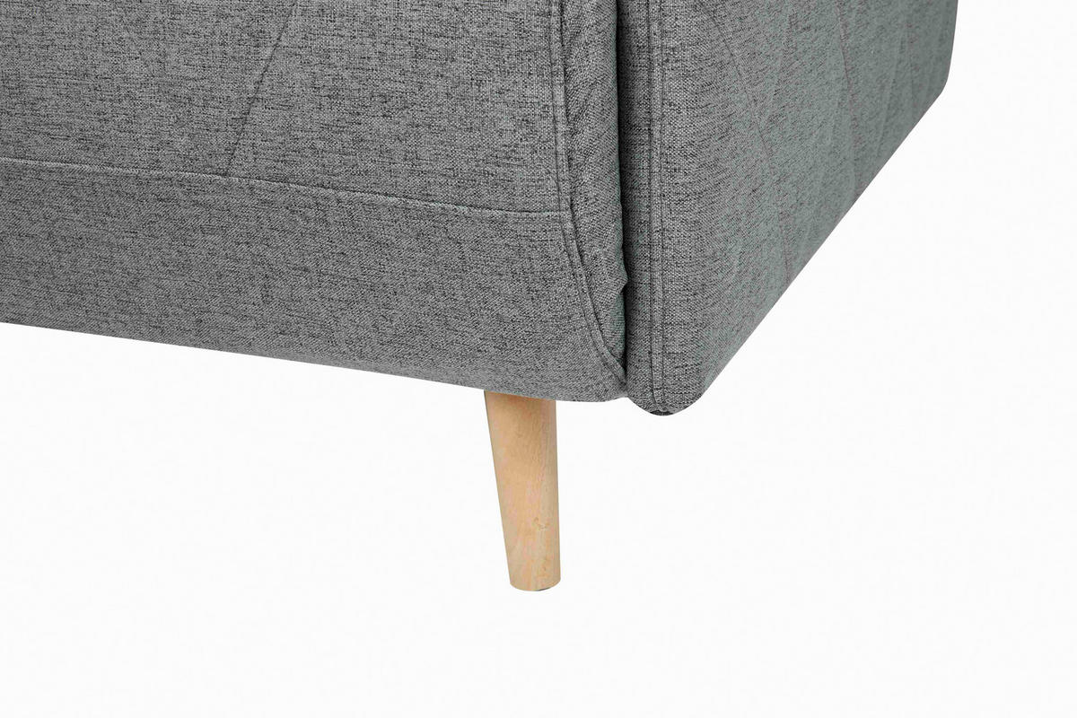 SCHLAFSOFA Webstoff Grau  - Eichefarben/Grau, LIFESTYLE, Holz/Textil (132/81/90cm) - Livetastic