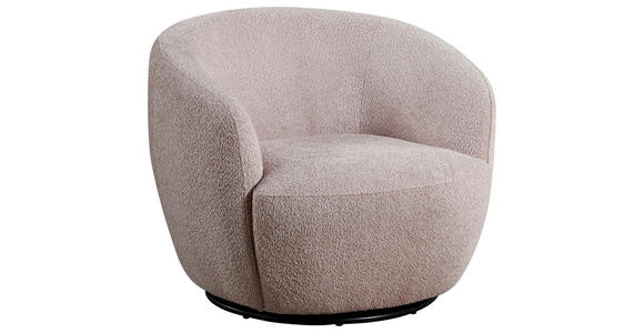 SESSEL Bouclé Rosa - Schwarz/Rosa, Design, Textil/Metall (84/73/84cm) - Carryhome