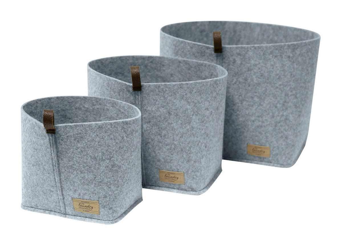 AUFBEWAHRUNGSKÖRBCHEN  - Dunkelbraun/Grau, KONVENTIONELL, Textil (18/13/12cm) - Wenko