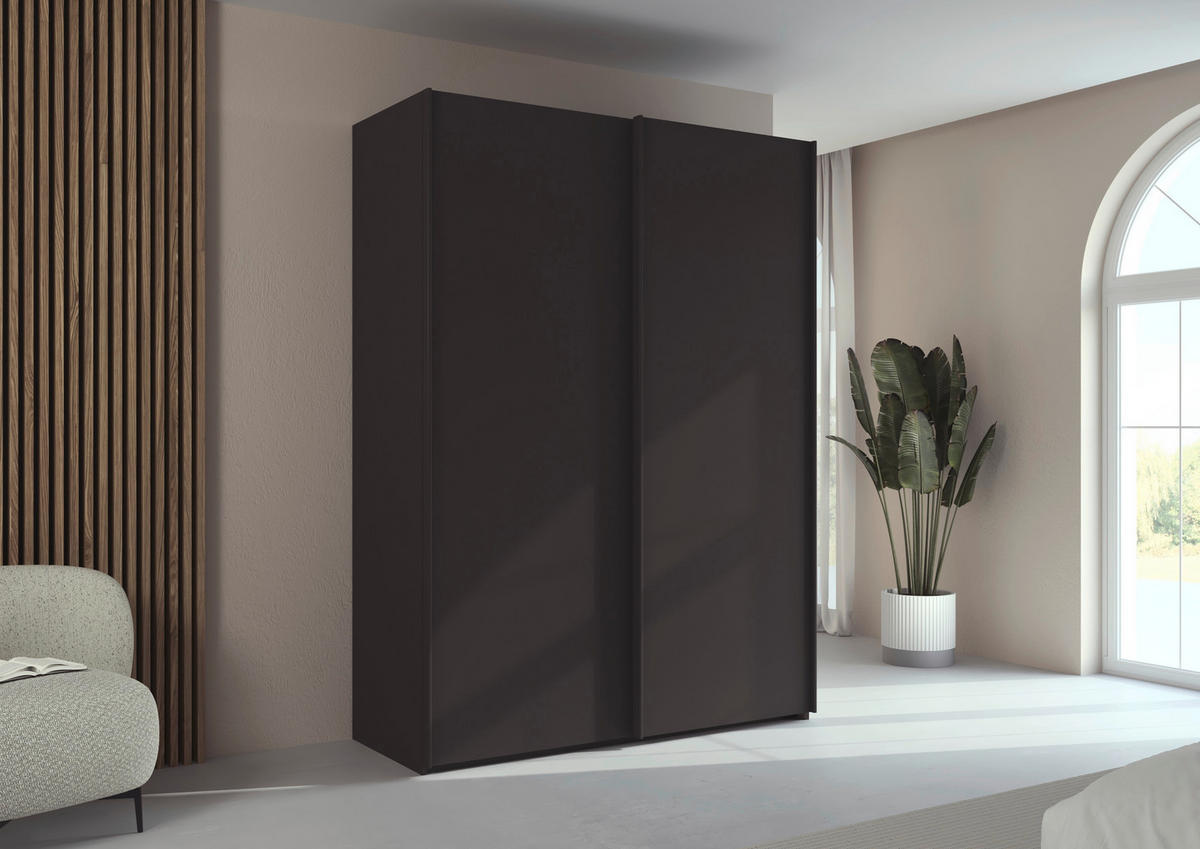 SCHWEBETÜRENSCHRANK 162/223/69 cm,  in Graphitfarben, 2 Tür(en)  - Graphitfarben, Basics, Holzwerkstoff/Metall (162/223/69cm) - Rauch Möbel