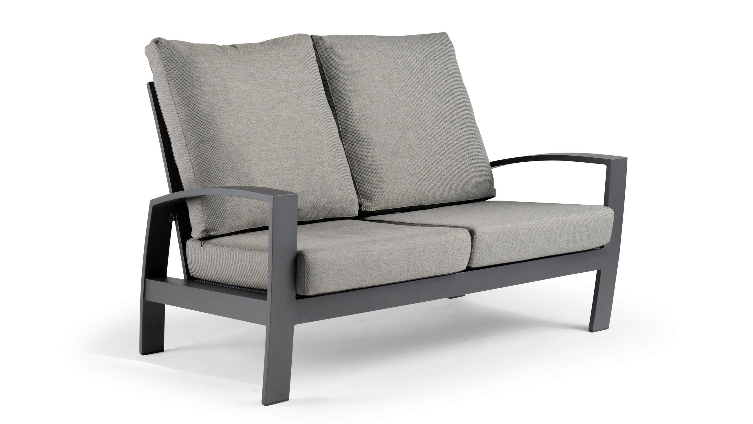 BANC 2 PLACES in Grau  - gris, Basics, métal/textile (138/88/88cm) - Tierra Outdoor
