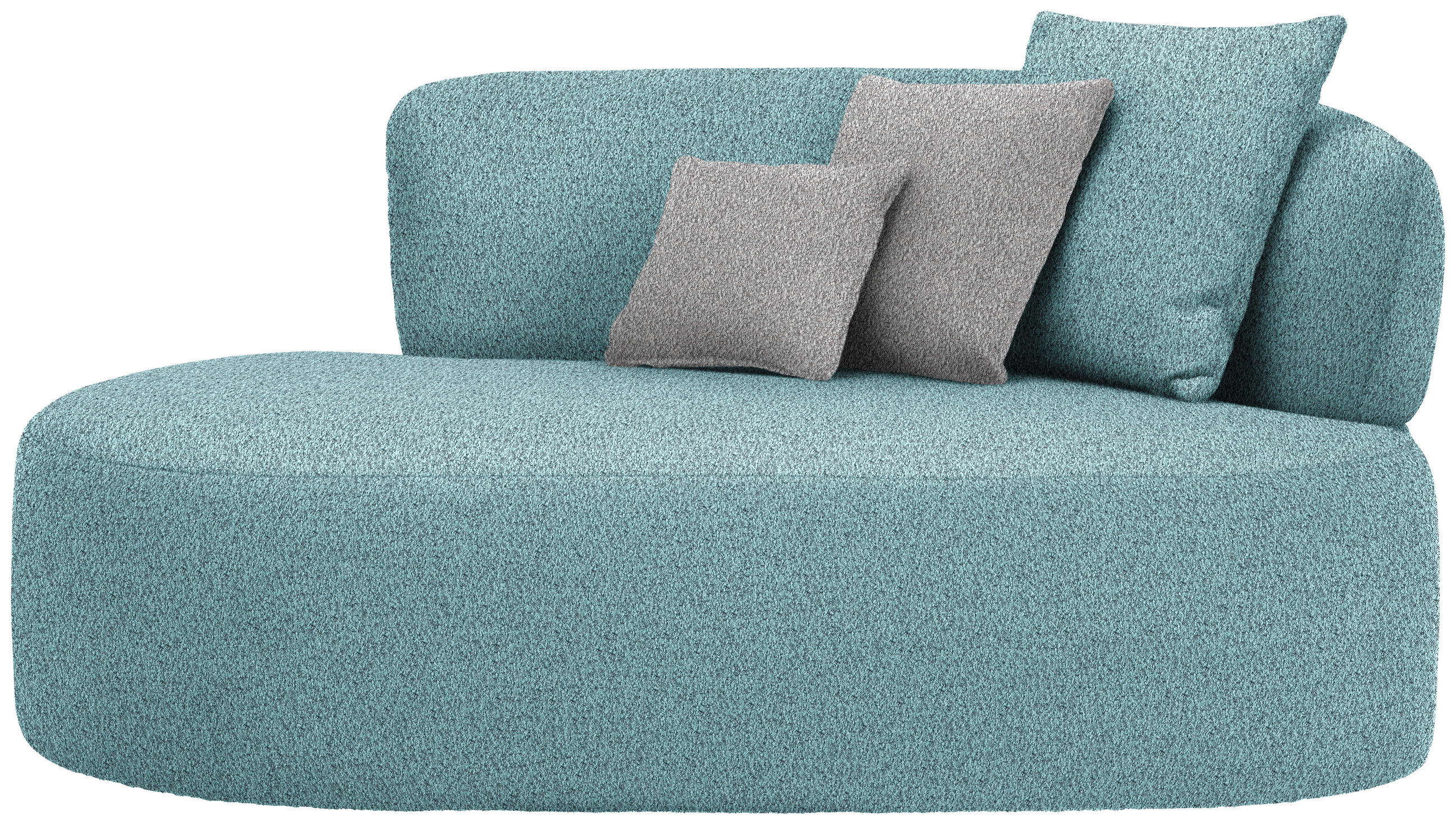 RÉCAMIERE in Bouclé Schwarz, Türkis, Taupe  - Türkis/Taupe, MODERN, Kunststoff/Textil (166/86/105cm) - Hom`in