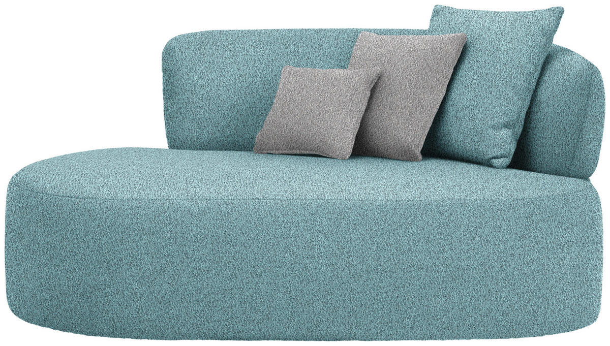 RÉCAMIERE  in Bouclé Schwarz, Türkis, Taupe  - Türkis/Taupe, MODERN, Kunststoff/Textil (166/86/105cm) - Hom`in