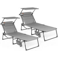 SONNENLIEGE 200/34/70 cm  - Dunkelgrau/Grau, Basics, Textil/Metall (200/34/70cm) - Modante