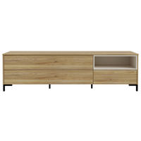 TV-ELEMENT naravne barve, peščene barve  - naravne barve/peščene barve, Moderno, umetna masa/leseni material (183,4/49,5/41,5cm) - Hom`in