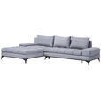 ECKSOFA Hellgrau Webstoff  - Hellgrau/Schwarz, Design, Textil/Metall (212/315cm) - Carryhome