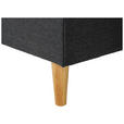 ECKSOFA in Flachgewebe Schwarz - Eiche Wotan/Schwarz, KONVENTIONELL, Holz/Textil (255/157cm) - Carryhome