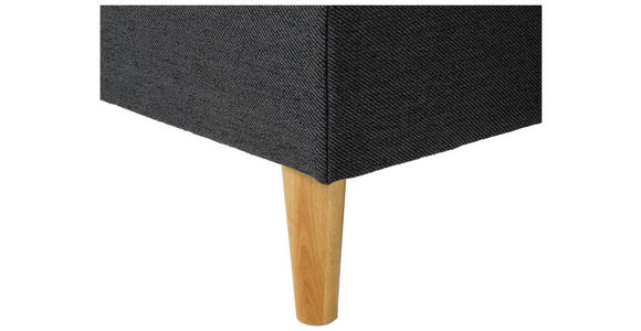 ECKSOFA in Flachgewebe Schwarz - Eiche Wotan/Schwarz, KONVENTIONELL, Holz/Textil (255/157cm) - Carryhome