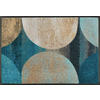 FUßMATTE  50/75 cm  Blau, Schwarz, Beige  - Blau/Beige, KONVENTIONELL, Kunststoff/Textil (50/75cm) - wash+dry