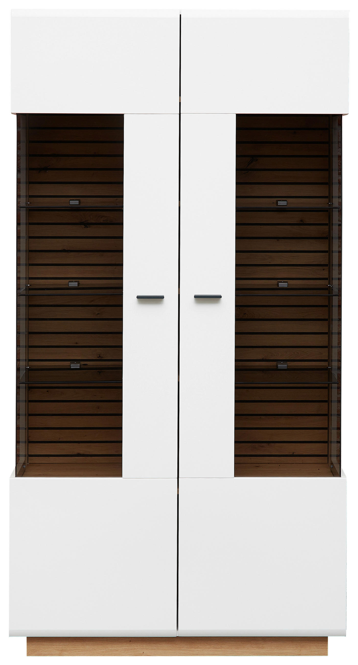 VITRINE in Weiß, Eiche Artisan  - Anthrazit/Eiche Artisan, Design, Glas/Holzwerkstoff (98/190/40cm) - Stylife