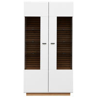 VITRINE  in Weiß, Eiche Artisan - Anthrazit/Eiche Artisan, Design, Glas/Holzwerkstoff (98/190/40cm) - Stylife