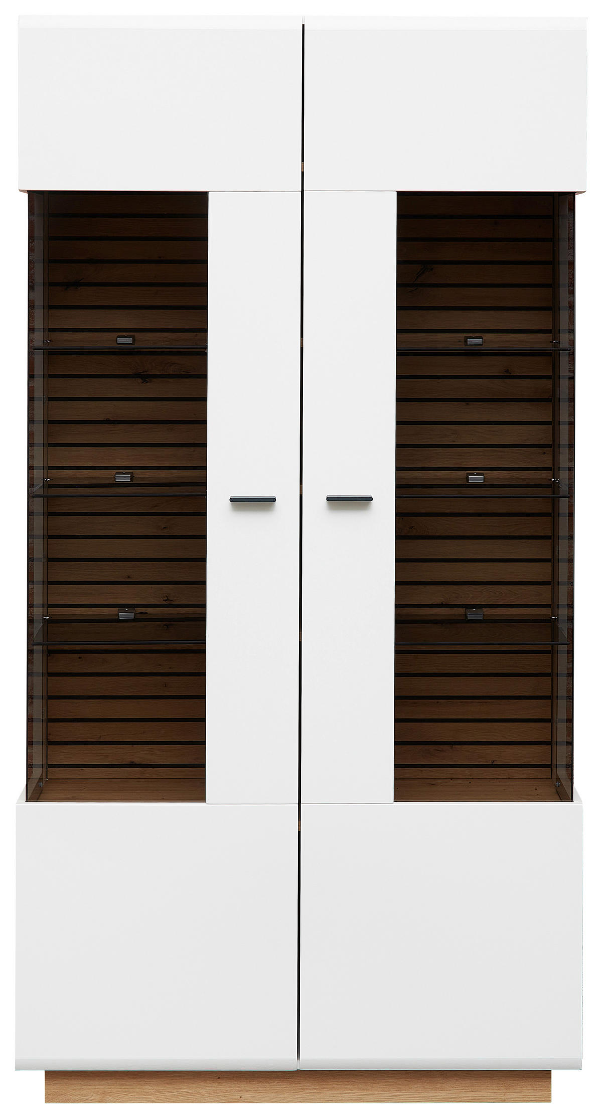 VITRINE  in Weiß, Eiche Artisan - Anthrazit/Eiche Artisan, Design, Glas/Holzwerkstoff (98/190/40cm) - Stylife