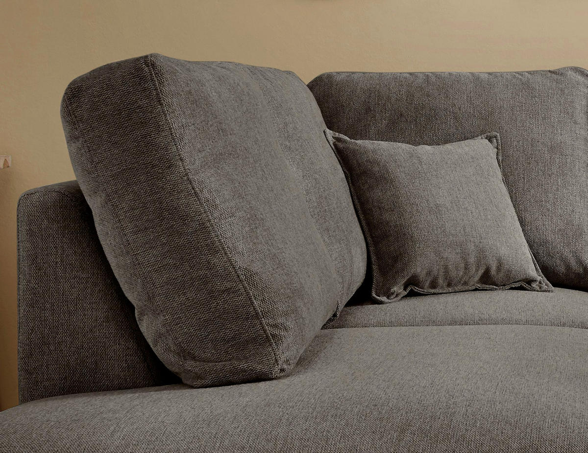 ECKSOFA in Struktur Braun  - Naturfarben/Braun, Konventionell, Holz/Textil (200/230cm) - P & B