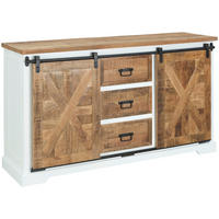 KOMODA   150/85/45 cm   prirodne boje, crna, bijela  - bijela/prirodne boje, Lifestyle, drvni materijal/metal (150/85/45cm) - MID.YOU