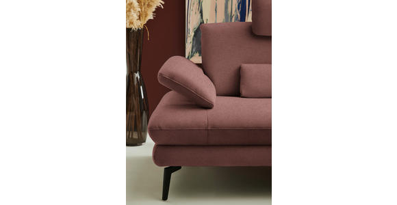 ECKSOFA  in Chenille, Flachgewebe Weinrot  284/180 cm  - Weinrot/Schwarz, Design, Textil/Metall (284/180cm) - Dieter Knoll