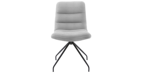 STUHL  in Cord Textil  - Schwarz/Grau, Design, Textil/Metall (52/88/66cm) - Dieter Knoll