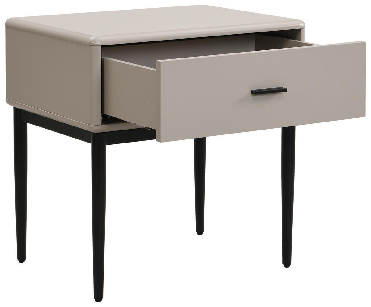 NOPTIERĂ in gri deschis  - gri deschis/negru, Modern, metal/material pe bază de lemn (54/55/40cm) - Livetastic