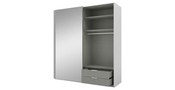 SCHWEBETÜRENSCHRANK 200/223/69 cm 2-türig Grau - Alufarben/Grau, KONVENTIONELL, Glas/Holzwerkstoff (200/223/69cm) - Novel