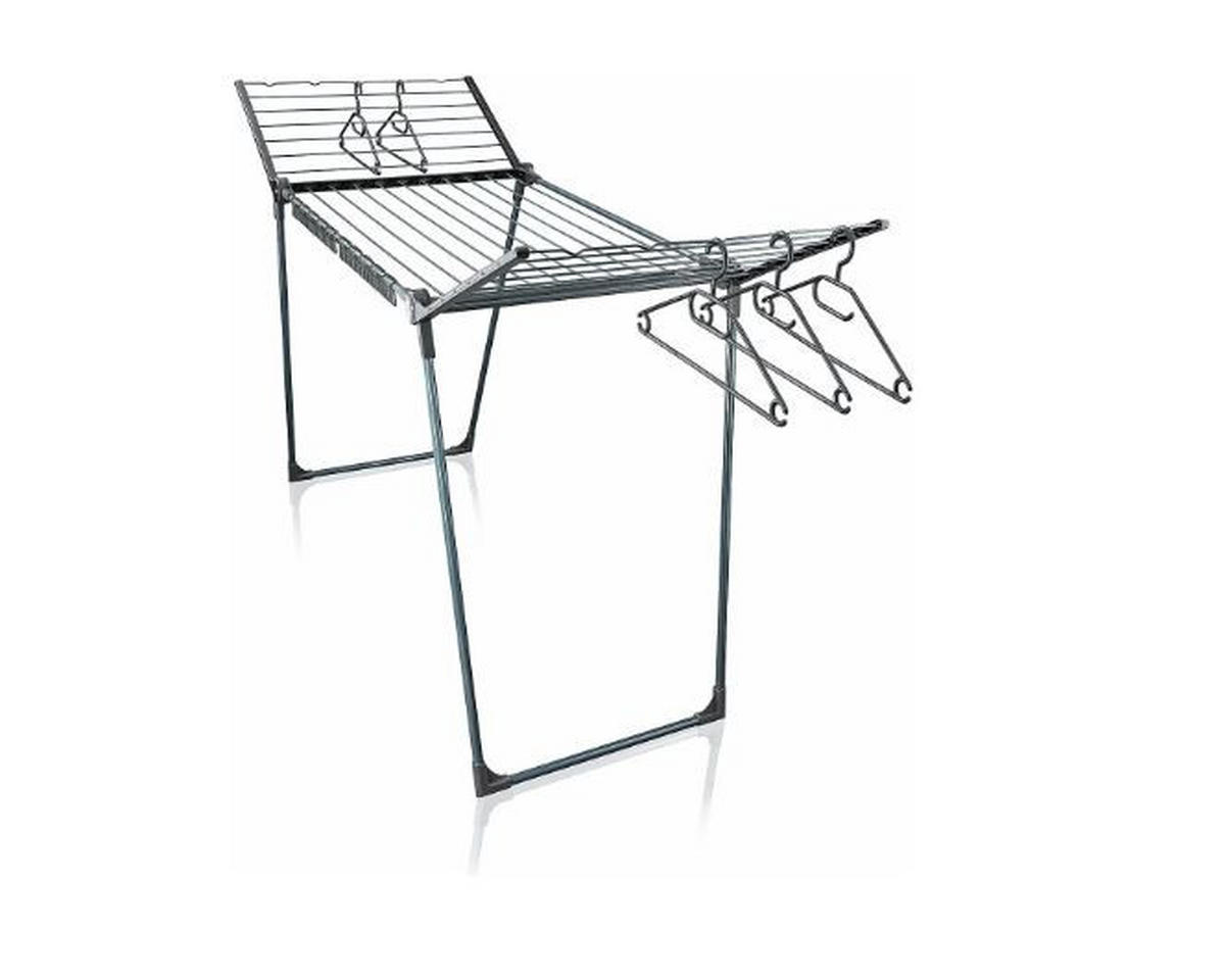 STANDTROCKNER 167/66/107 cm  - Schwarz, Basics, Metall (167/66/107cm) - Leifheit