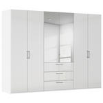 DREHTÜRENSCHRANK 301/223/61 cm,  in Weiß, Weiß Hochglanz, 6-türig  - Chromfarben/Edelstahlfarben, Basics, Glas/Holzwerkstoff (301/223/61cm) - Novel