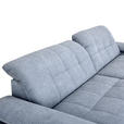 ECKSOFA  in Webstoff Blaugrau Rücken echt, Kopfteilverstellung  265/180 cm  - Blaugrau/Schwarz, Design, Textil/Metall (265/180cm) - Carryhome